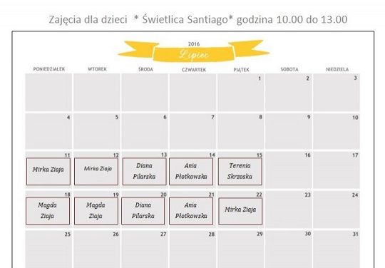 Wakacyjne zajęcia artystyczno-ruchowe w świetlicy Santiago